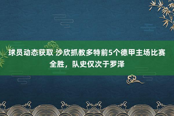 球员动态获取 沙欣抓教多特前5个德甲主场比赛全胜，队史仅次于罗泽