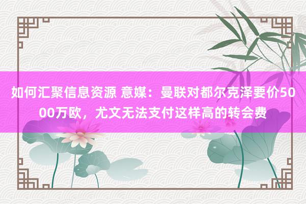 如何汇聚信息资源 意媒：曼联对都尔克泽要价5000万欧，尤文无法支付这样高的转会费