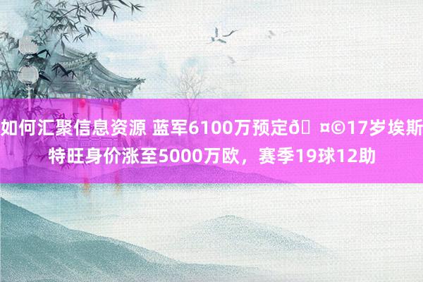 如何汇聚信息资源 蓝军6100万预定🤩17岁埃斯特旺身价涨至5000万欧，赛季19球12助