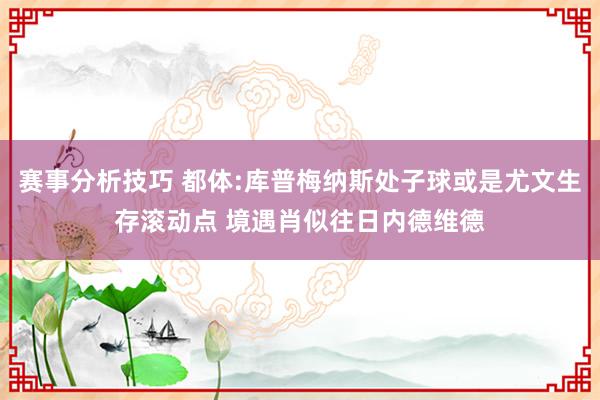 赛事分析技巧 都体:库普梅纳斯处子球或是尤文生存滚动点 境遇肖似往日内德维德