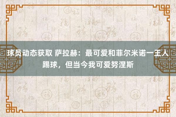 球员动态获取 萨拉赫：最可爱和菲尔米诺一王人踢球，但当今我可爱努涅斯