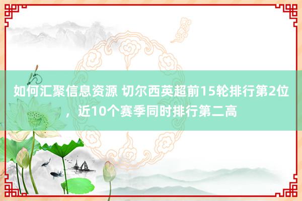 如何汇聚信息资源 切尔西英超前15轮排行第2位，近10个赛季同时排行第二高