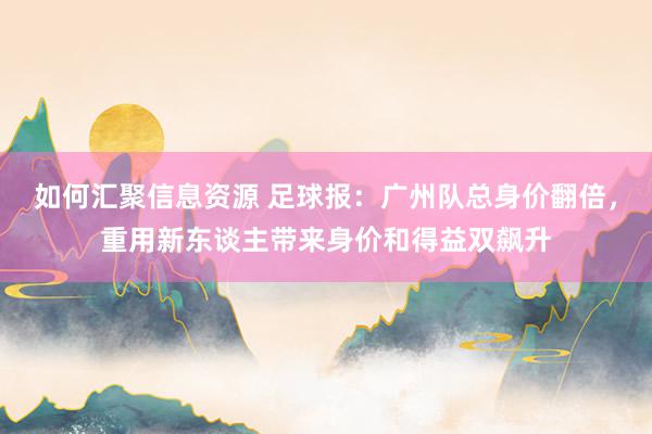 如何汇聚信息资源 足球报：广州队总身价翻倍，重用新东谈主带来身价和得益双飙升