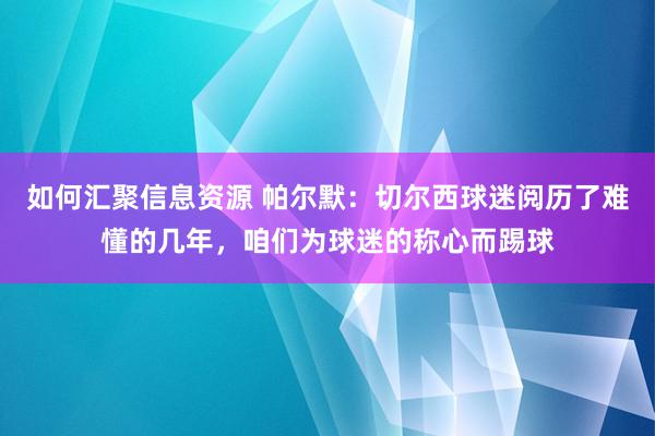 如何汇聚信息资源 帕尔默：切尔西球迷阅历了难懂的几年，咱们为球迷的称心而踢球