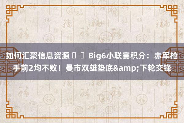 如何汇聚信息资源 ⚔️Big6小联赛积分：赤军枪手前2均不败！曼市双雄垫底&下轮交锋