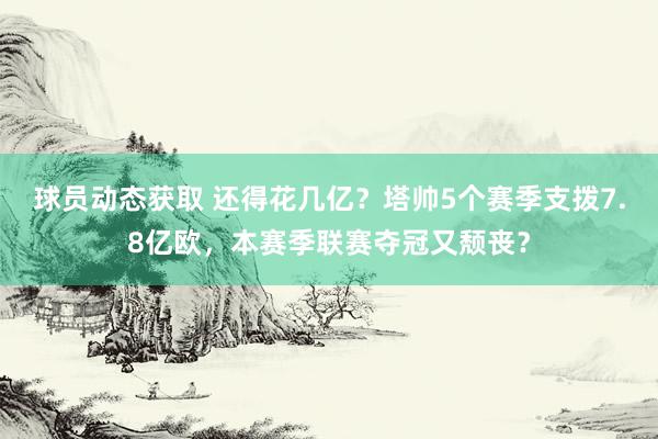 球员动态获取 还得花几亿？塔帅5个赛季支拨7.8亿欧，本赛季联赛夺冠又颓丧？