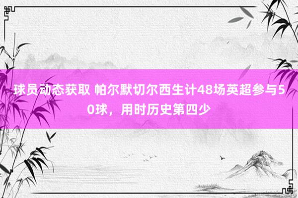 球员动态获取 帕尔默切尔西生计48场英超参与50球，用时历史第四少