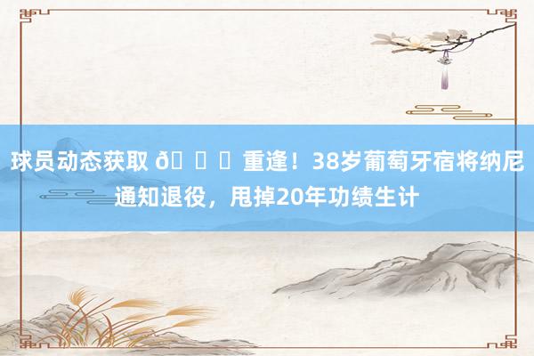 球员动态获取 👋重逢！38岁葡萄牙宿将纳尼通知退役，甩掉20年功绩生计