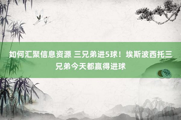 如何汇聚信息资源 三兄弟进5球！埃斯波西托三兄弟今天都赢得进球